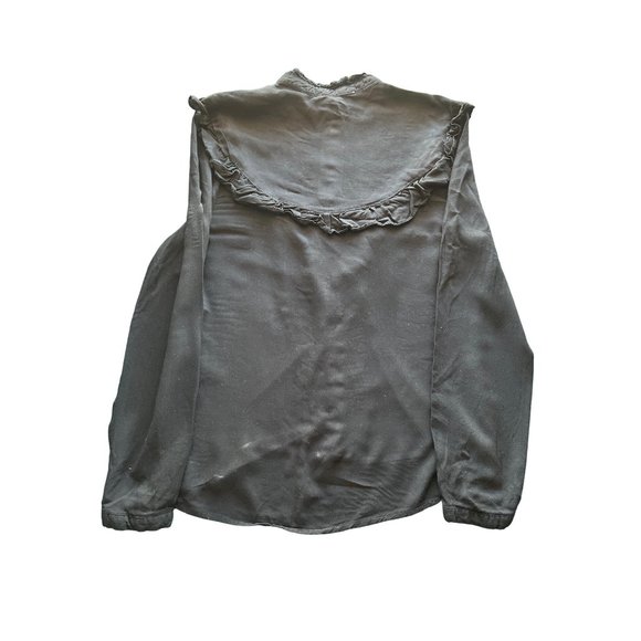 Love Tree Chambray Flower Embroidered Button Down Women Long sleeve Shirt Large - Picture 9 of 10